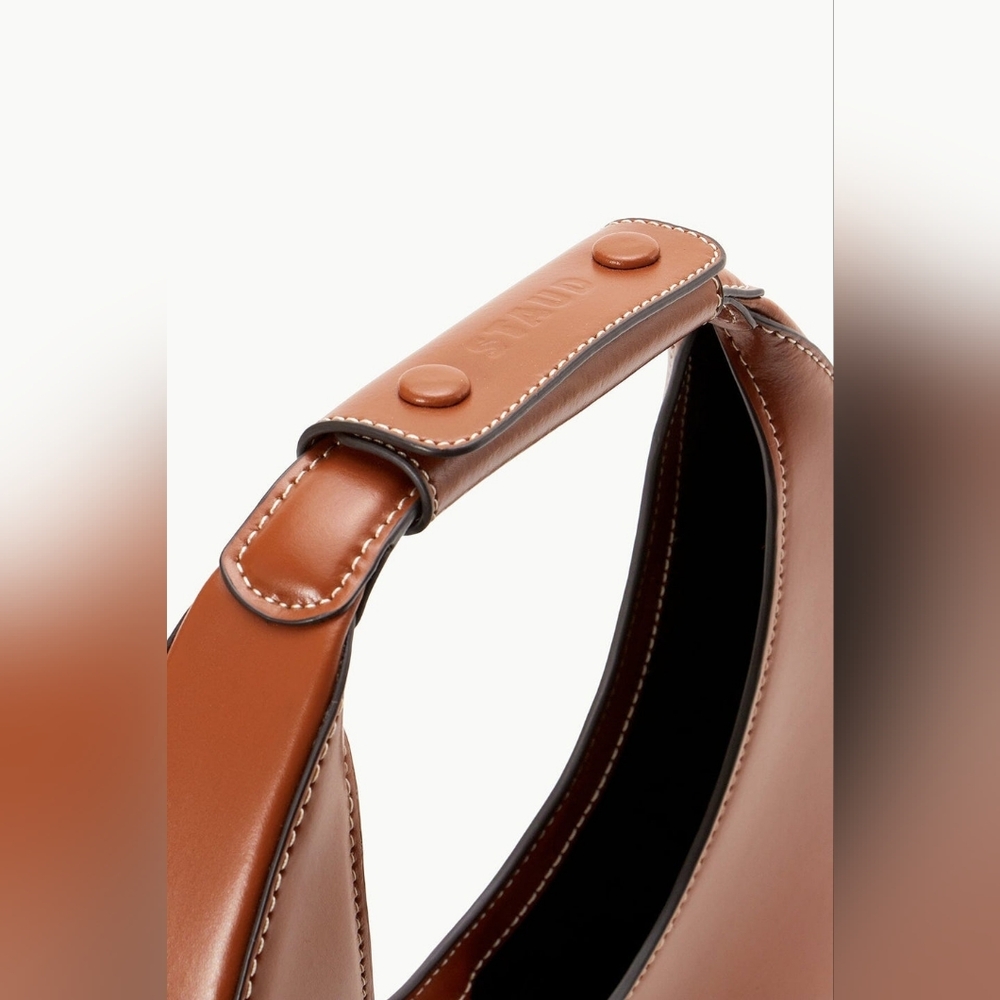STAUD Polished Crescent Moon Shoulder Bag in Tan - Picture 9 of 15